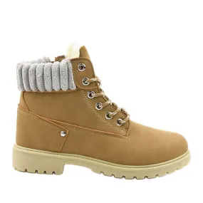 Brunstane camel veterlaarzen veelkleurig